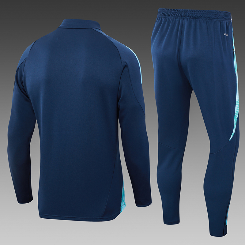 2024/2025 Arsenal Half-Pull Training Suit Royal Blue Football Shirt 1:1 Thai Quality Set