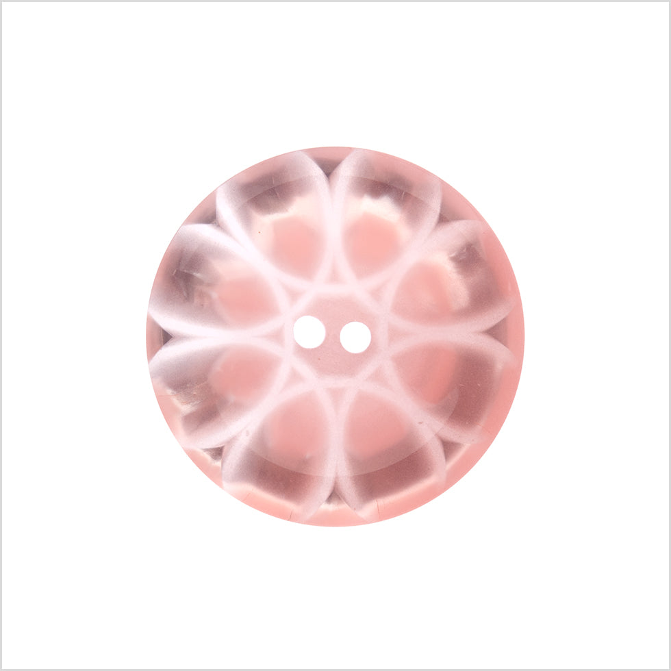 Plastic 2-Hole Button Made in Italy - 36L/23mm - Baby Pink and Transparent Loop de Loops - Joann Fabrics