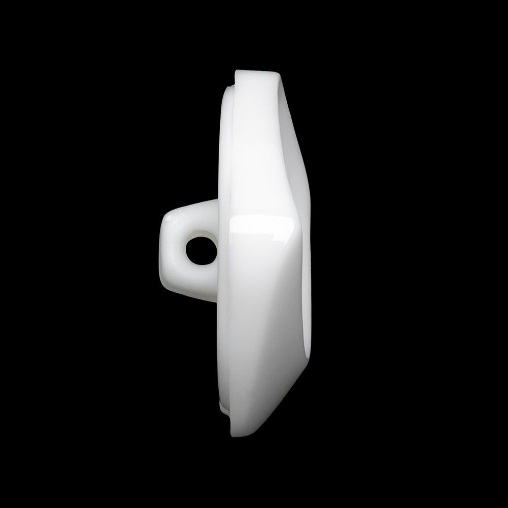 Square Plastic Shank Back Button - White Partial Matte Abstract - 44L/28mm - Joann Fabrics