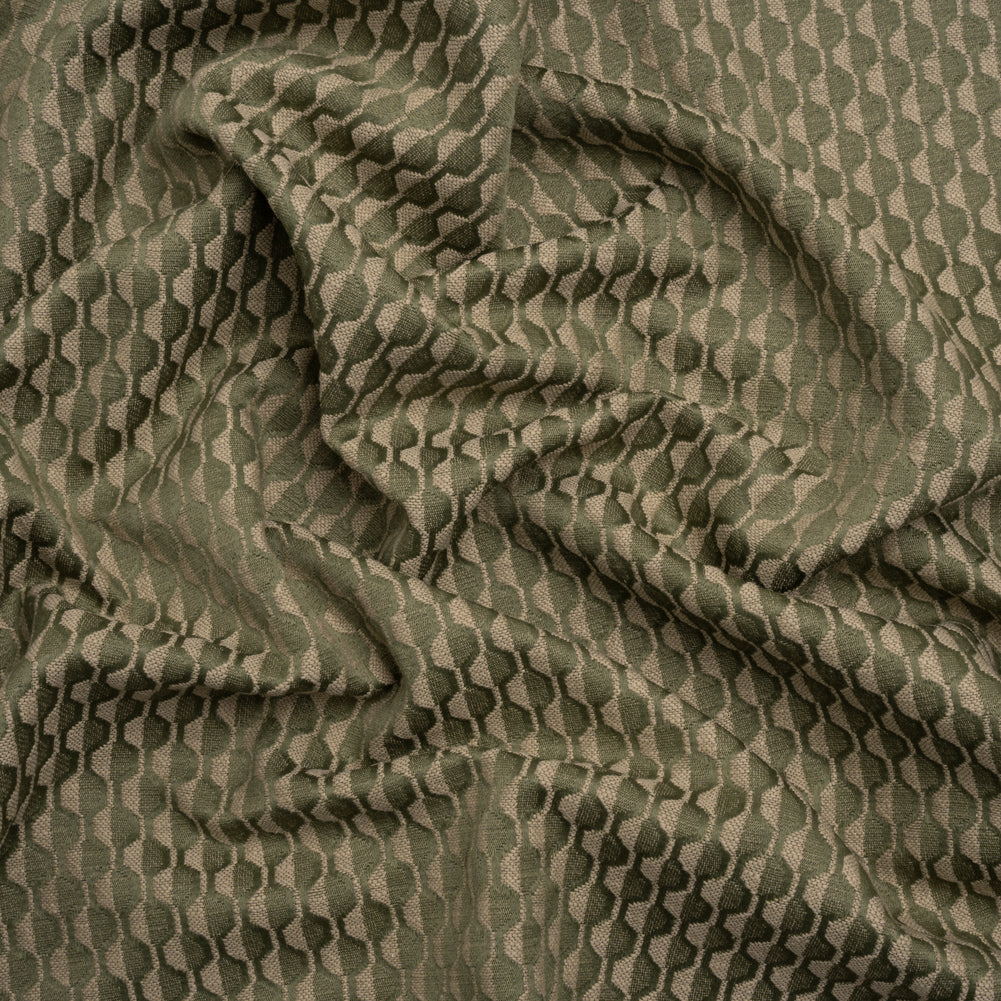 Honeycomb Stripes Recycled Polyester and Cotton Drapery Jacquard - Ivy - British Imported - Joann Fabrics