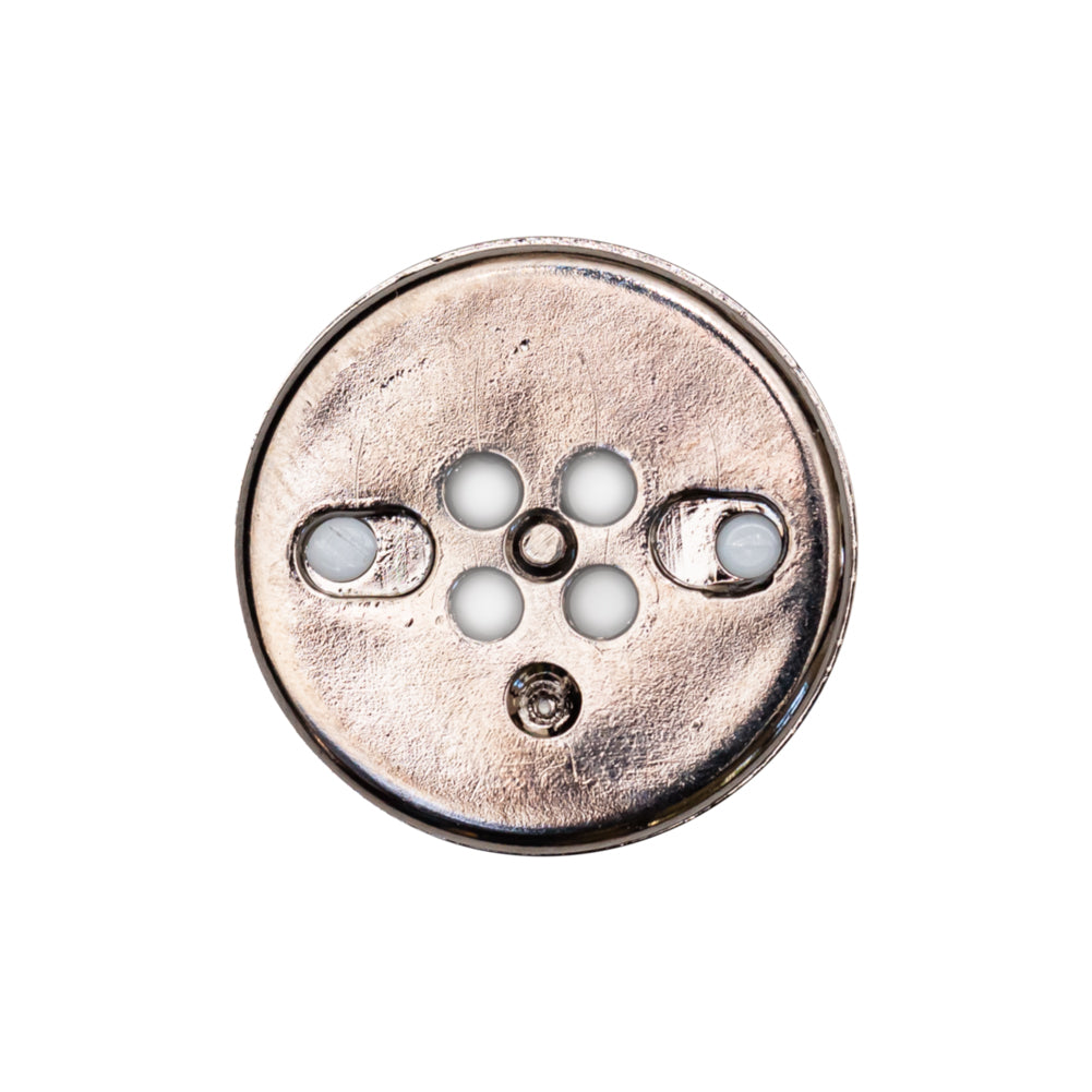 Italian White and Gunmetal 4-Hole 2-Piece Button - 38L/24mm - Joann Fabrics