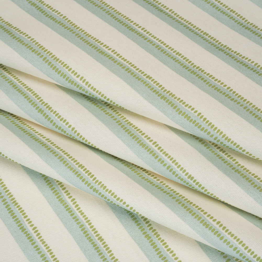 Cotton and Linen Canvas Print - Opal Stripes and Dots - British Imported - Joann Fabrics