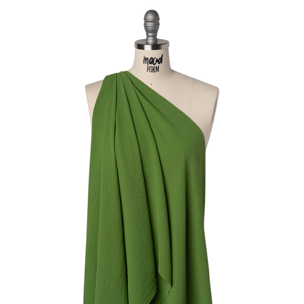 Crinkled Polyester Crepe - Kale Green - Designer Deadstock - Joann Fabrics