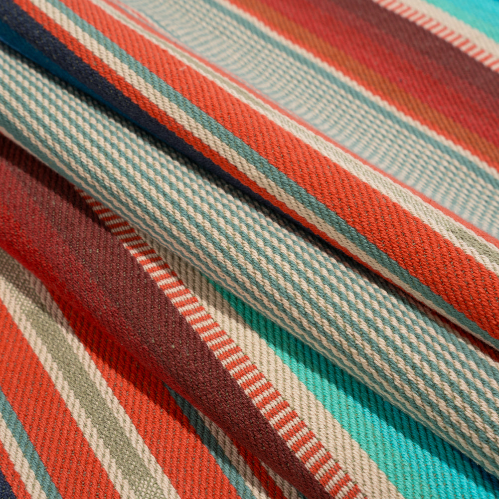 Arizona Turquoise, Orange and Red Striped Cotton Twill - Joann Fabrics