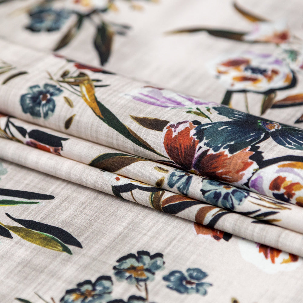 Stretch Cotton Sateen - Off-White FLoral - New Americana Print - Mood Exclusive Harvest Collection - Joann Fabrics