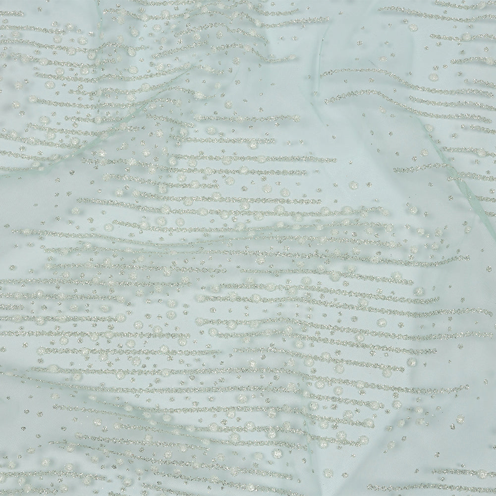 3D Puffy Glitter Tulle - Mint Spotted Striations - Joann Fabrics