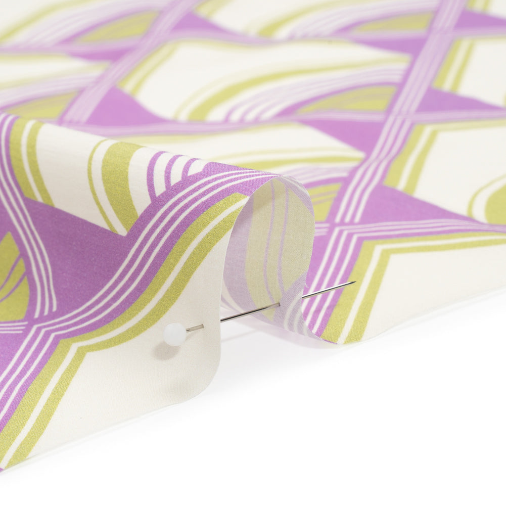 Mood Exclusive Purple Geometric Groove Cotton Poplin - Joann Fabrics