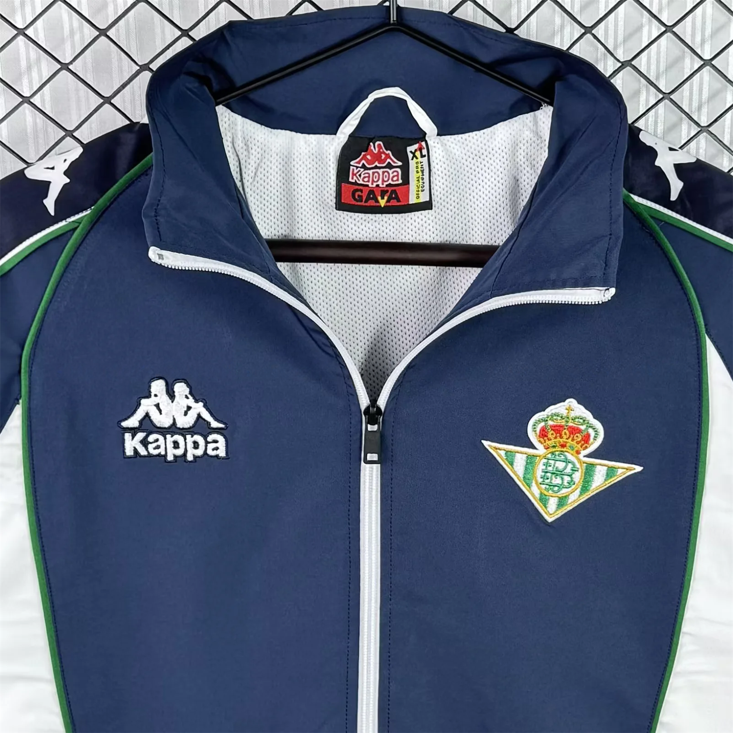 Retro Real Betis 1997-98 Deep Blue And White Windbreaker - UnitedFutballJersey