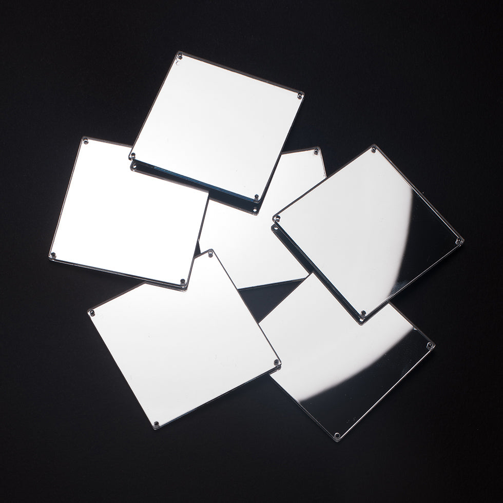 Silver Laminate 4-Hole Square Plastic Mirror - 110L/70mm - Joann Fabrics