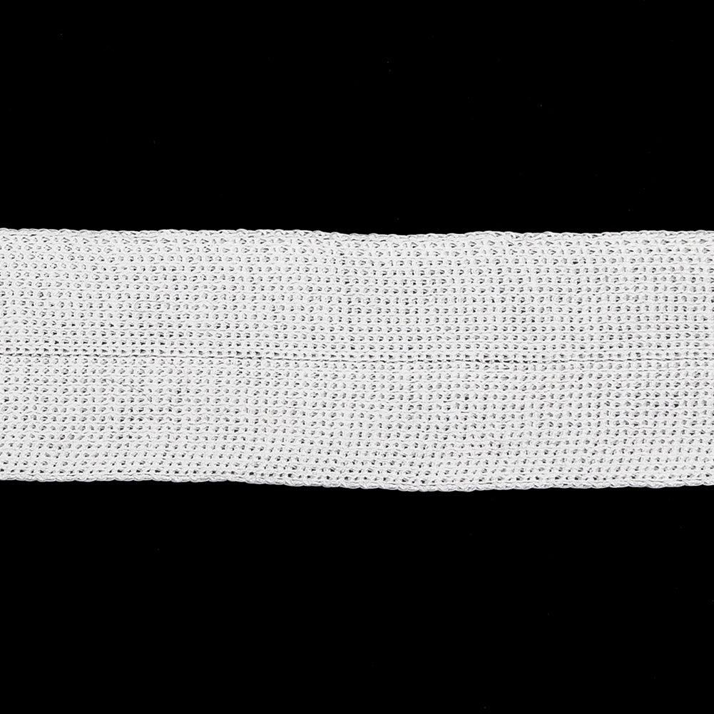 White Rayon Foldover Knit Trim - 1.25