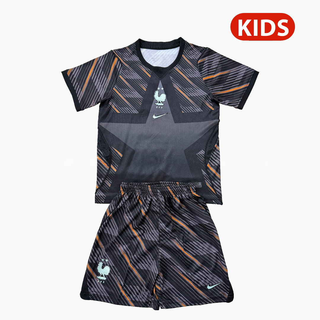 France 2026 Goalkeeper Black Kids Kit - UnitedFutballJersey