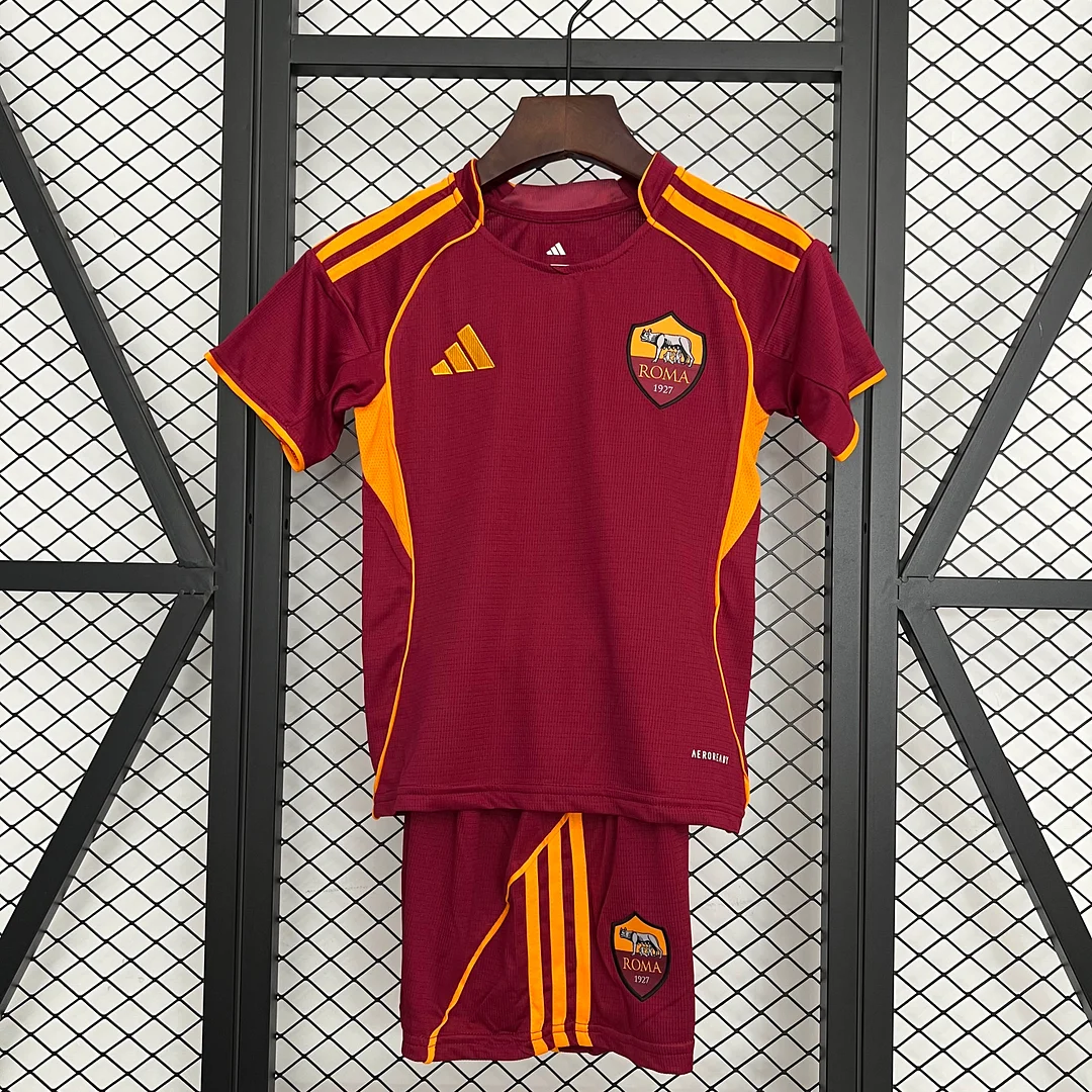 2025/2026 Roma Home Football Jersey 1:1 Thai Quality Kids Size