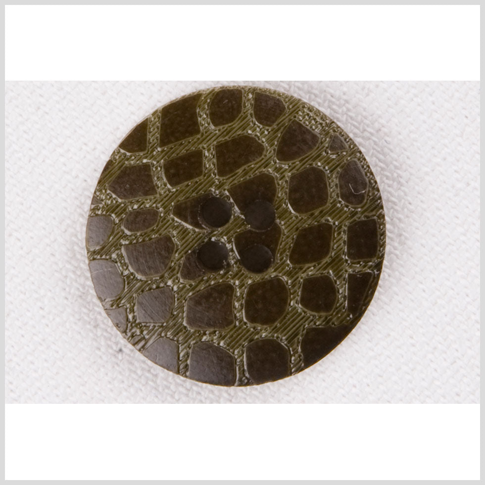 Plastic 4-Hole Button - 36L/23mm - Olive Green Etched Alligator Skin - Joann Fabrics