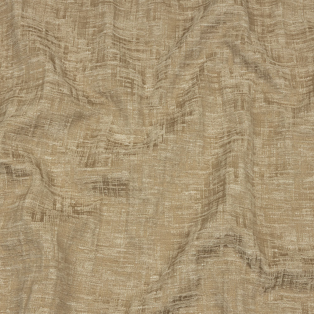 Cotton and Recycled Polyester Drapery Jacquard - Caramel Crosshatched Lines - British Imported - Joann Fabrics
