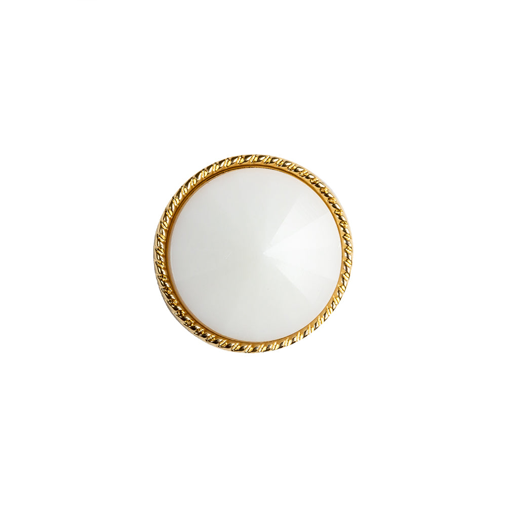 White and Gold 2-Piece Cone-Shaped Shank Back Button - 24L/15mm - Joann Fabrics