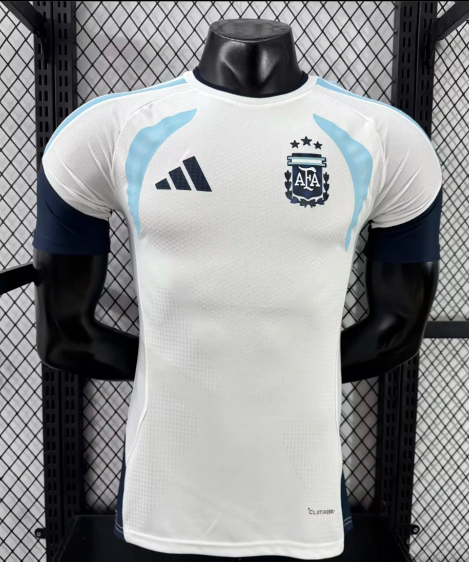 2026 Player Version Argentina Training Suit White Football Shirt 1:1 Thai Quality