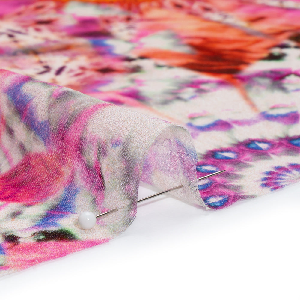 Polyester Chiffon - Pink, Red and Purple Kaleidoscope Tie Dye - Made in Italy - Joann Fabrics