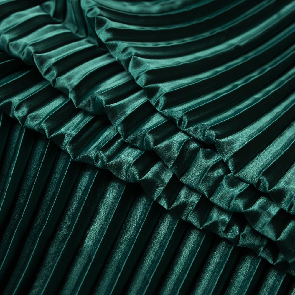 Pleated Stretch Satin - Emerald Green - Andreas Collection - Joann Fabrics
