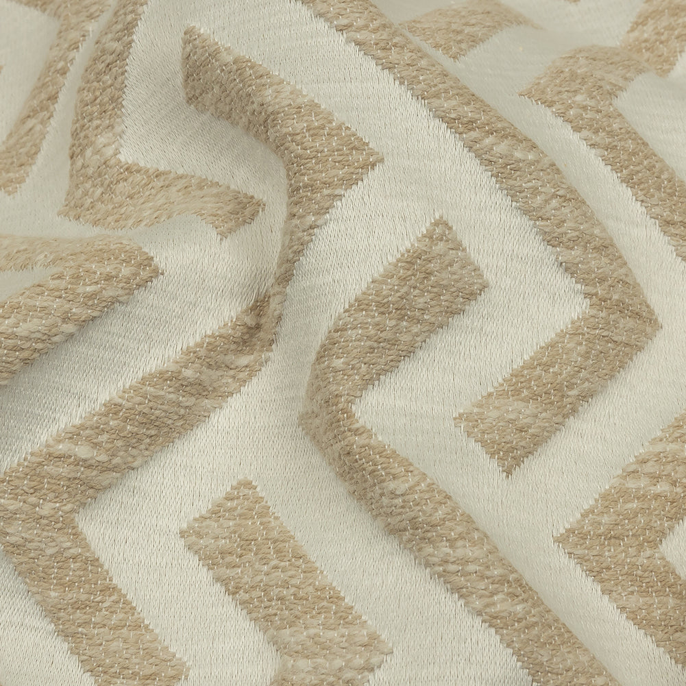 Cotton and Recycled Polyester Drapery Jacquard - Champagne Broken Chevrons - British Imported - Joann Fabrics
