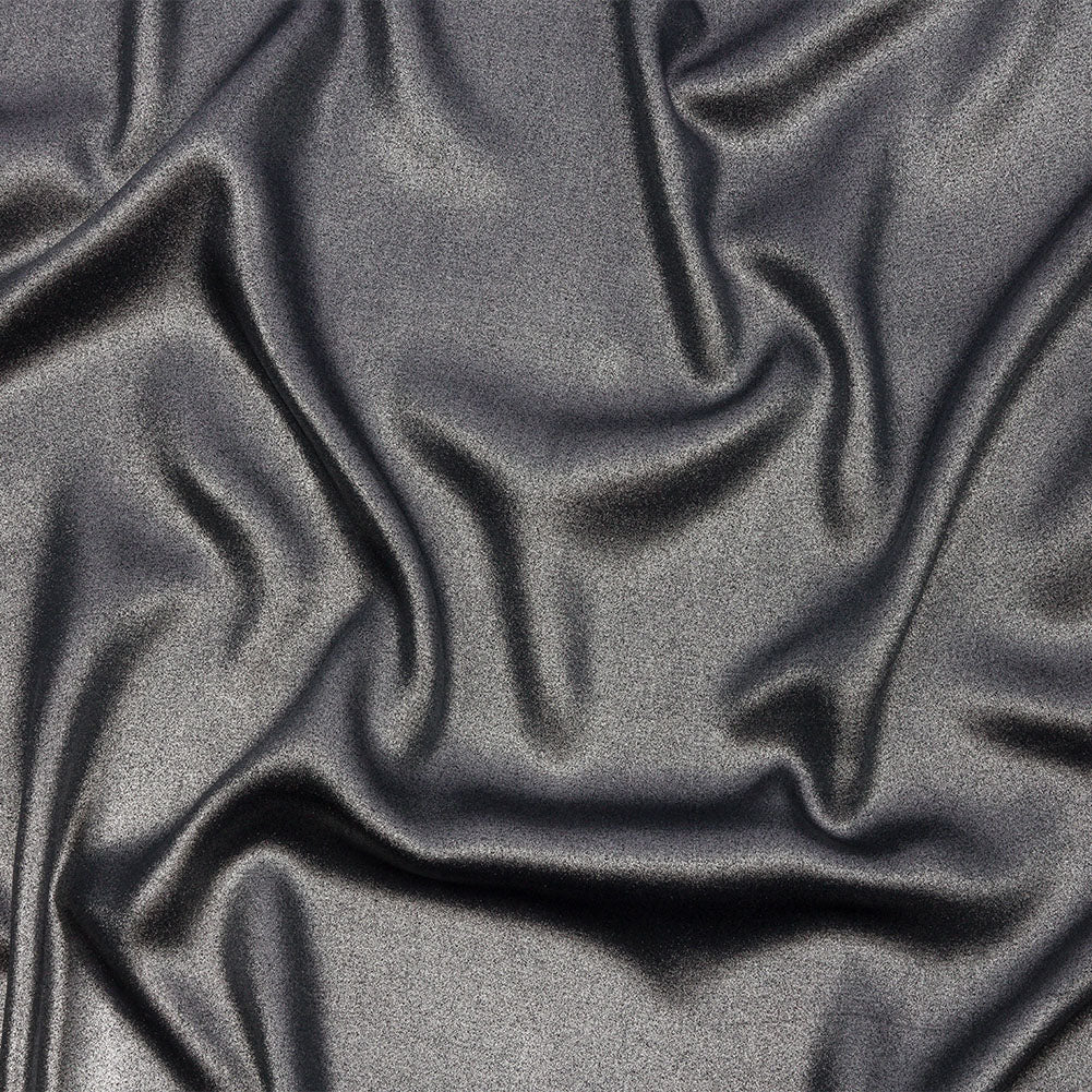 Ultra-Smooth Polyester Georgette with Foiling - Midnight and Silver - Valeria Collection - Joann Fabrics