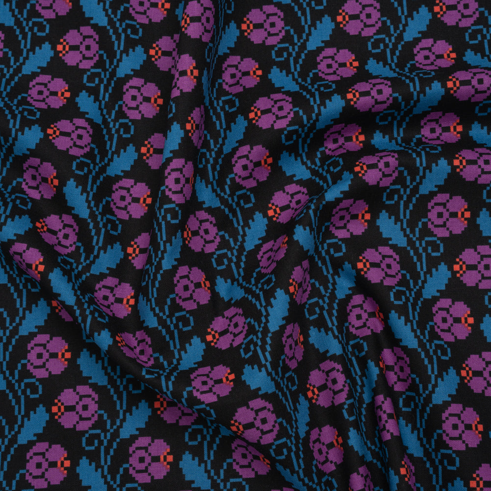 Printed Quilting Cotton by Anna Maria Textiles for Northcott - Mystery Curled Vine Floral - Heiress Collection - Joann Fabrics