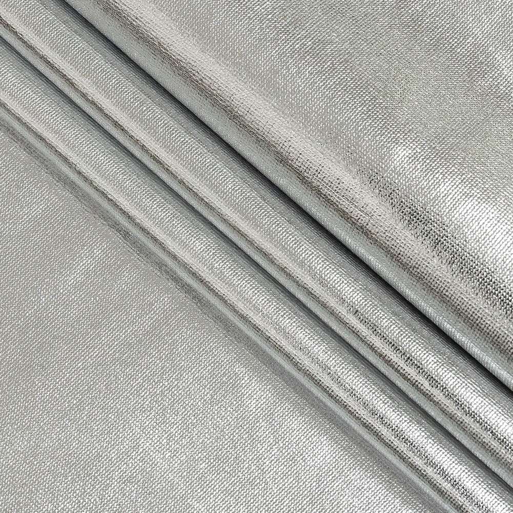 All-Over Foil Faux Leather Spandex - Silver - Curitiba Collection - Joann Fabrics