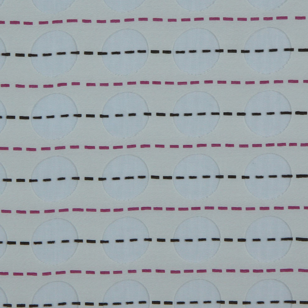 Natural/Magenta/Black-Brown Geometric Organza - Joann Fabrics