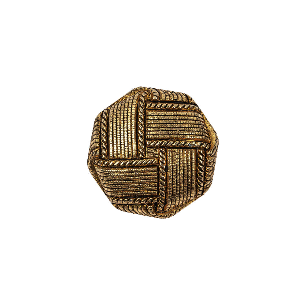 Italian Matte Gold Plated Faux Woven Shank Back Button - 30L/19mm - Joann Fabrics
