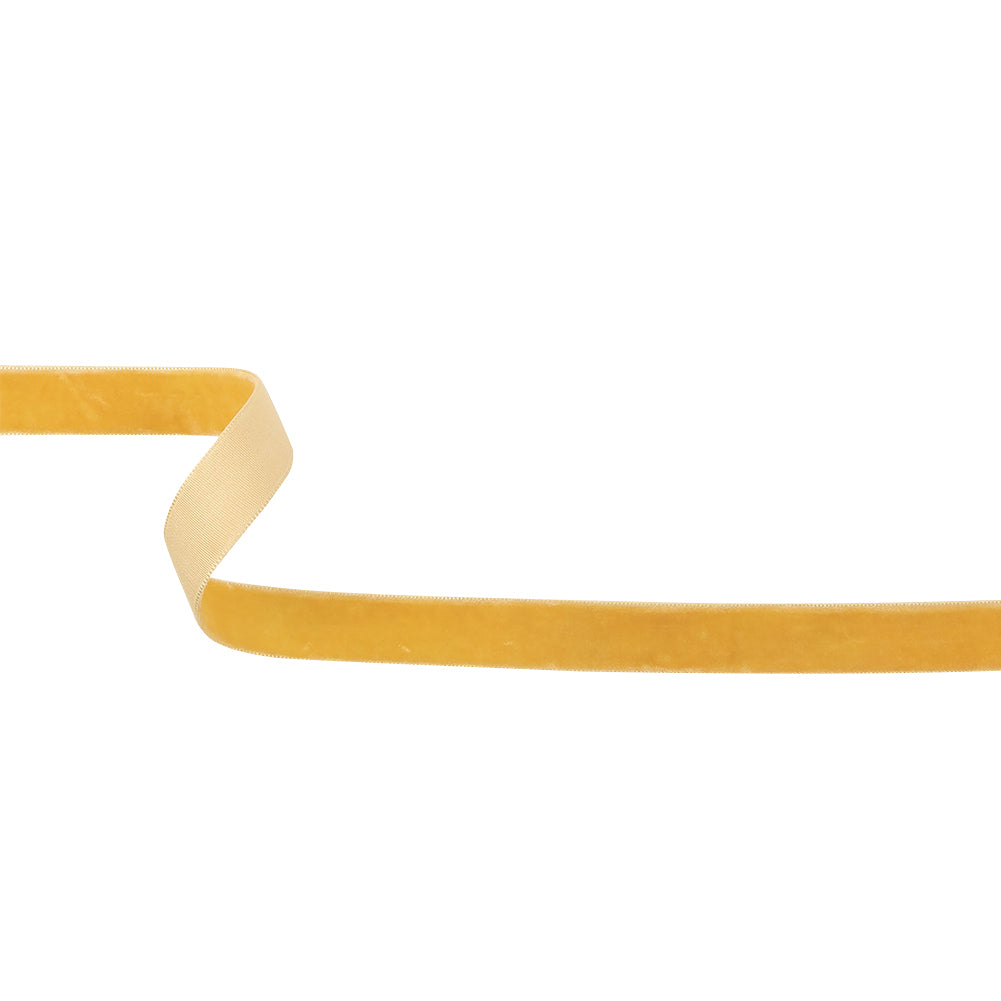 Yellow Single Face Velvet Ribbon - 0.625