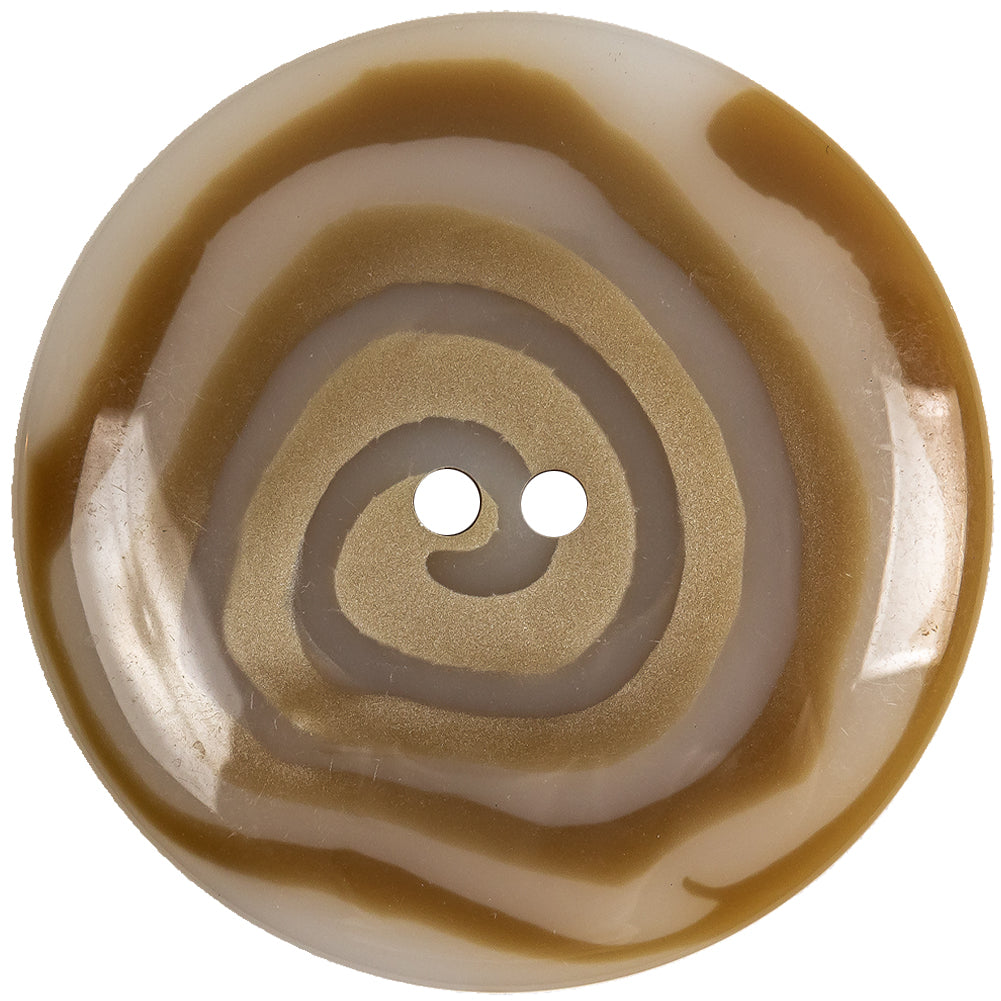 Translucent White and Caramel Uneven Swirl 2-Hole Plastic Button - 70L/44.5mm - Joann Fabrics