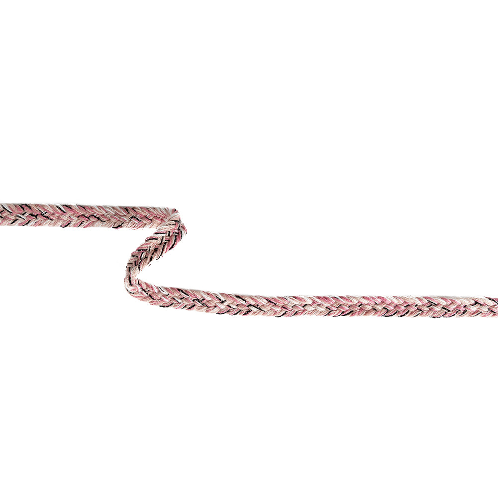 Pink, White and Black Yarn Braided Trim - 0.75