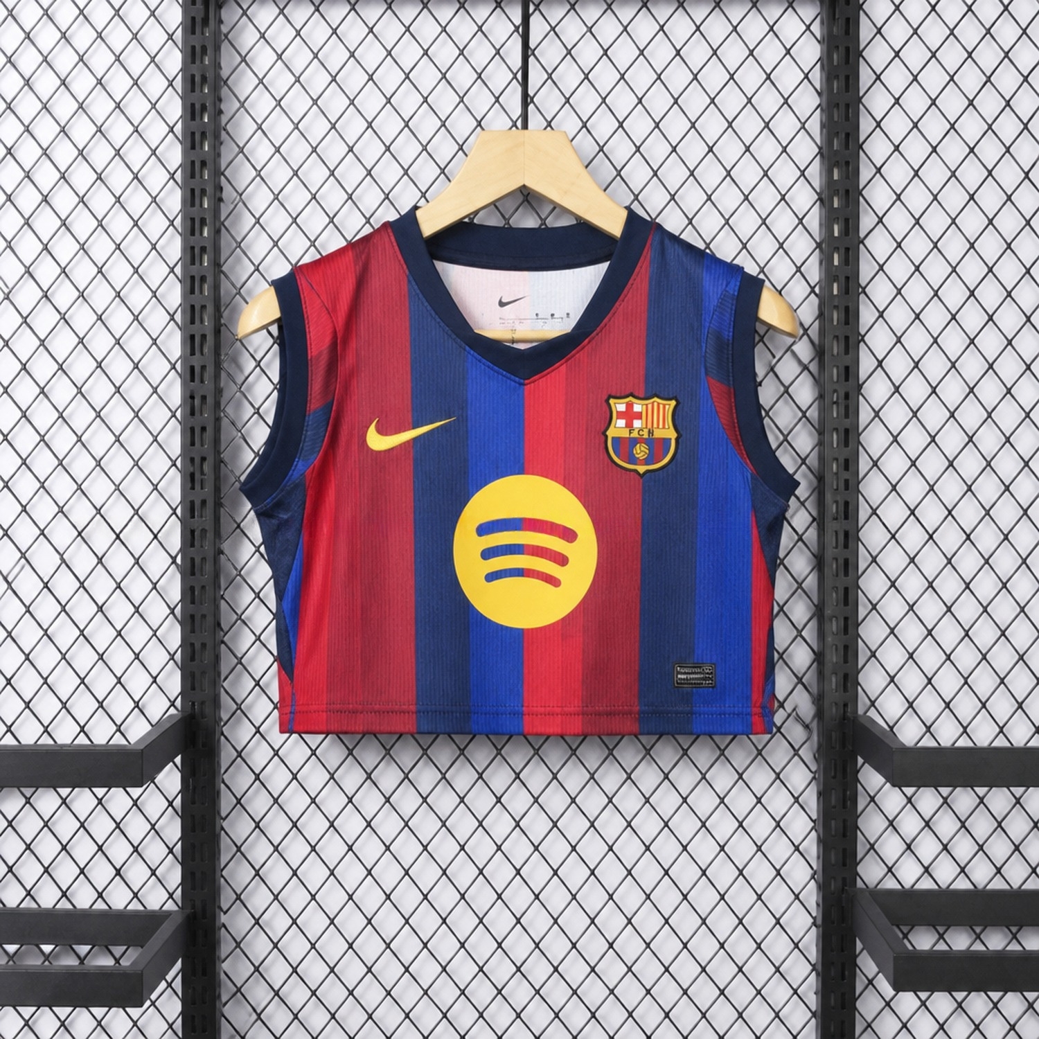 Women's Barcelona 26-27 Home Cropped Sleeveless Jersey - Fans Version - UnitedFutballJersey