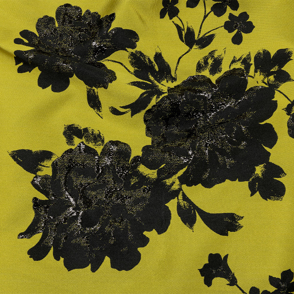 Metallic Black and Golden Ochre Floral Luxury Brocade - Joann Fabrics