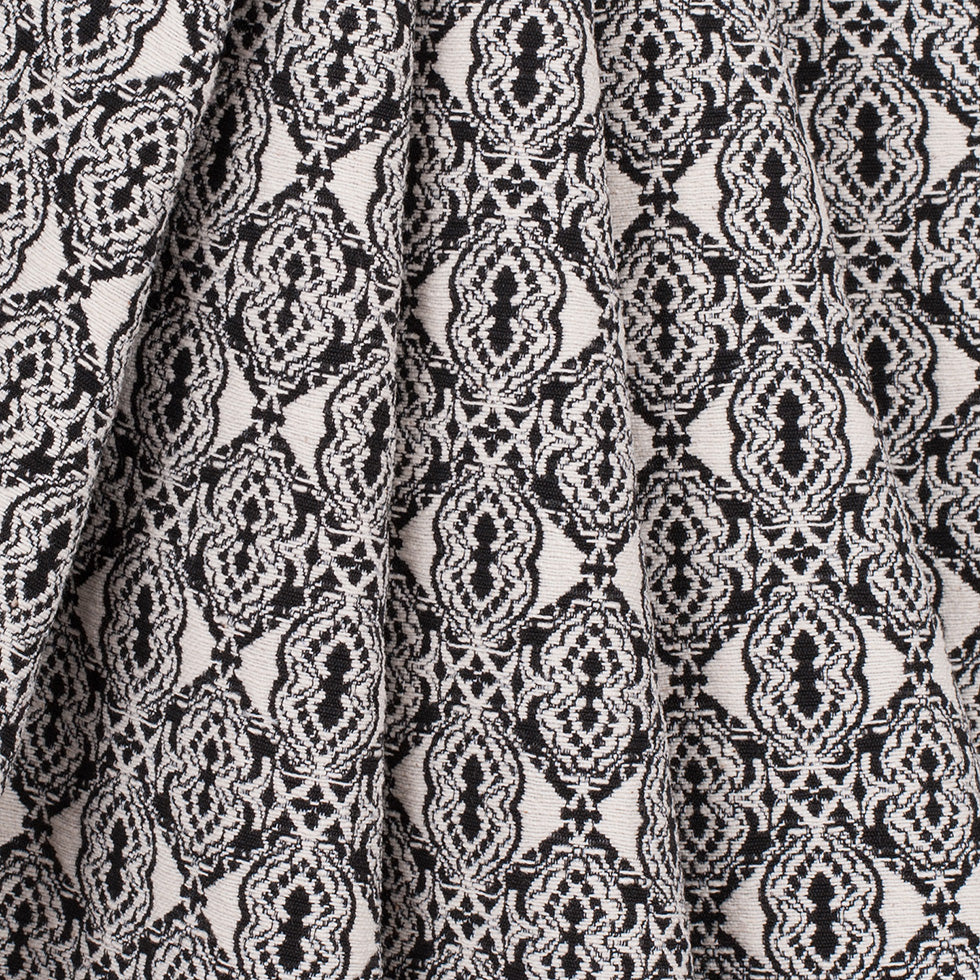 Black/Off-White Geometric Diamonds Cotton Jacquard - Joann Fabrics