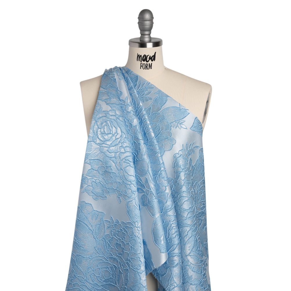 Polyester Brocade - Sky Blue Cabbage Roses - Joann Fabrics
