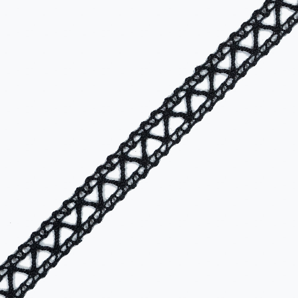 Black European Cotton Crochet Trim - 0.5