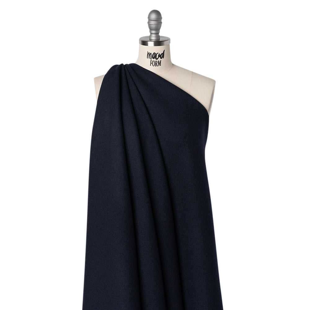 Recycled Brushed Wool Blend Twill Coating - Midnight Blue - Made in Italy - Maeve Collection - Joann Fabrics