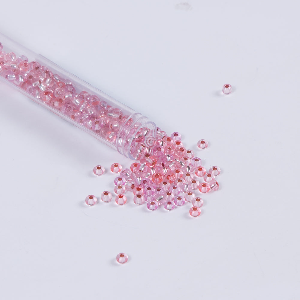 Silver Lined Pink Czech Seed Beads - Size 6 - Joann Fabrics