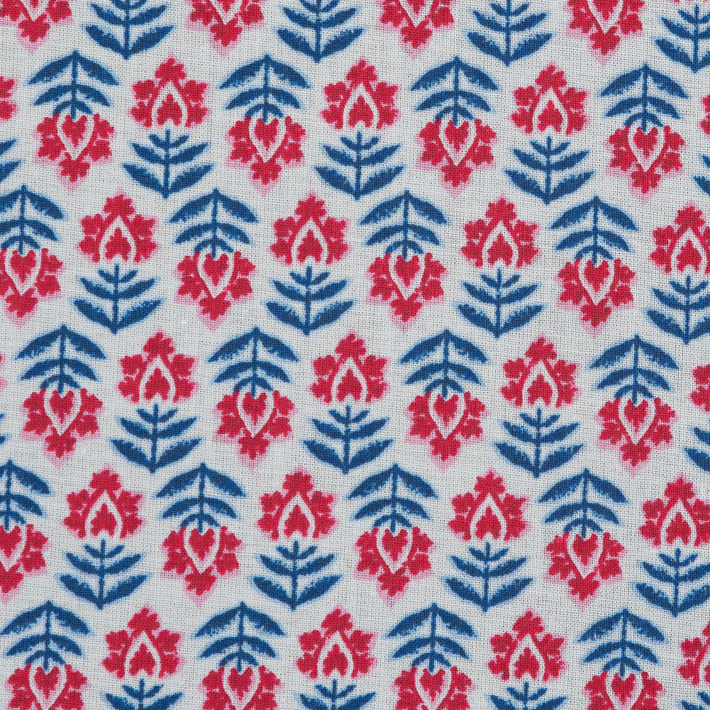 Cotton Voile - Red, White and Blue Vintage Ditsy Floral - Joann Fabrics