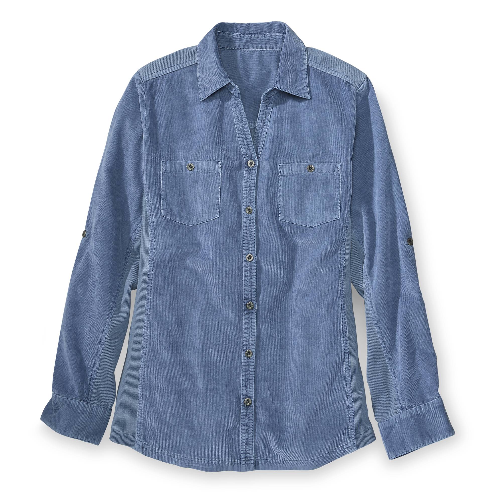 Cotton Pincord & Ribknit Shirt, Button Front, Pockets - Northstyle Catalog