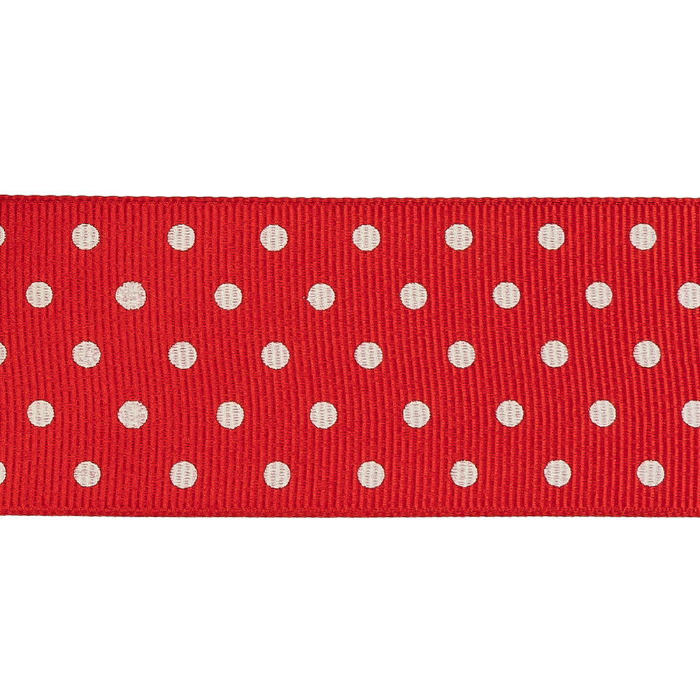 High Risk Red and White Polka Dots Grosgrain Ribbon - 1.625