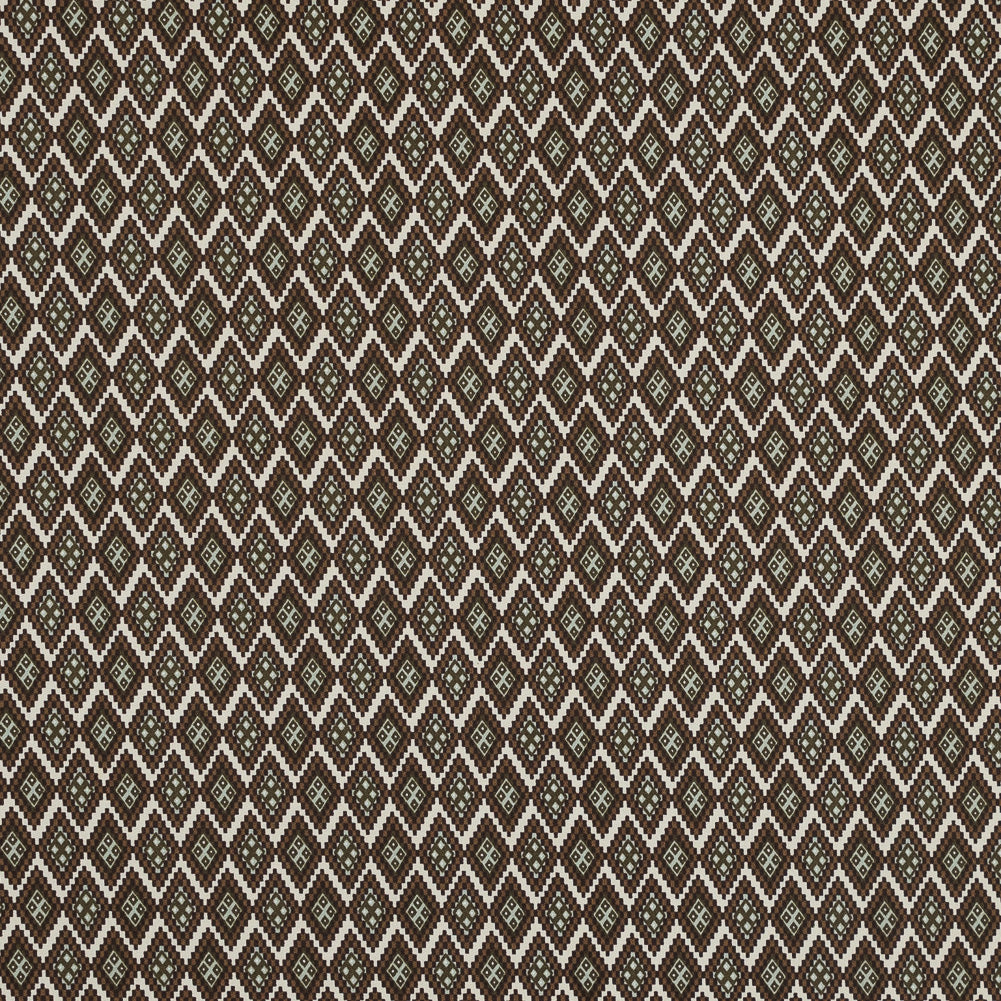Mulch Brown and Desert Sage Geometric Stretch Cotton Twill - Joann Fabrics