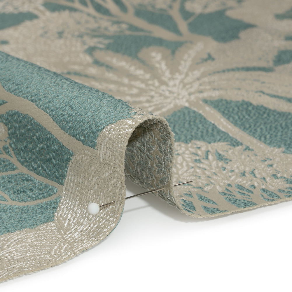 Recycled Polyester Drapery Jacquard - Seafoam Jungle Trees - British Imported - Joann Fabrics