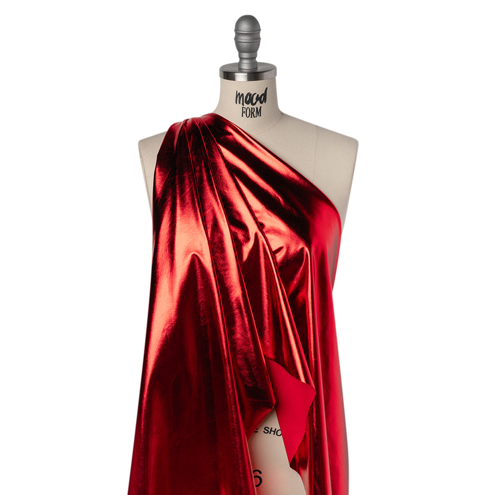 Metallic Foiled Polyester Jersey Knit - Red - Amalthea Collection - Joann Fabrics