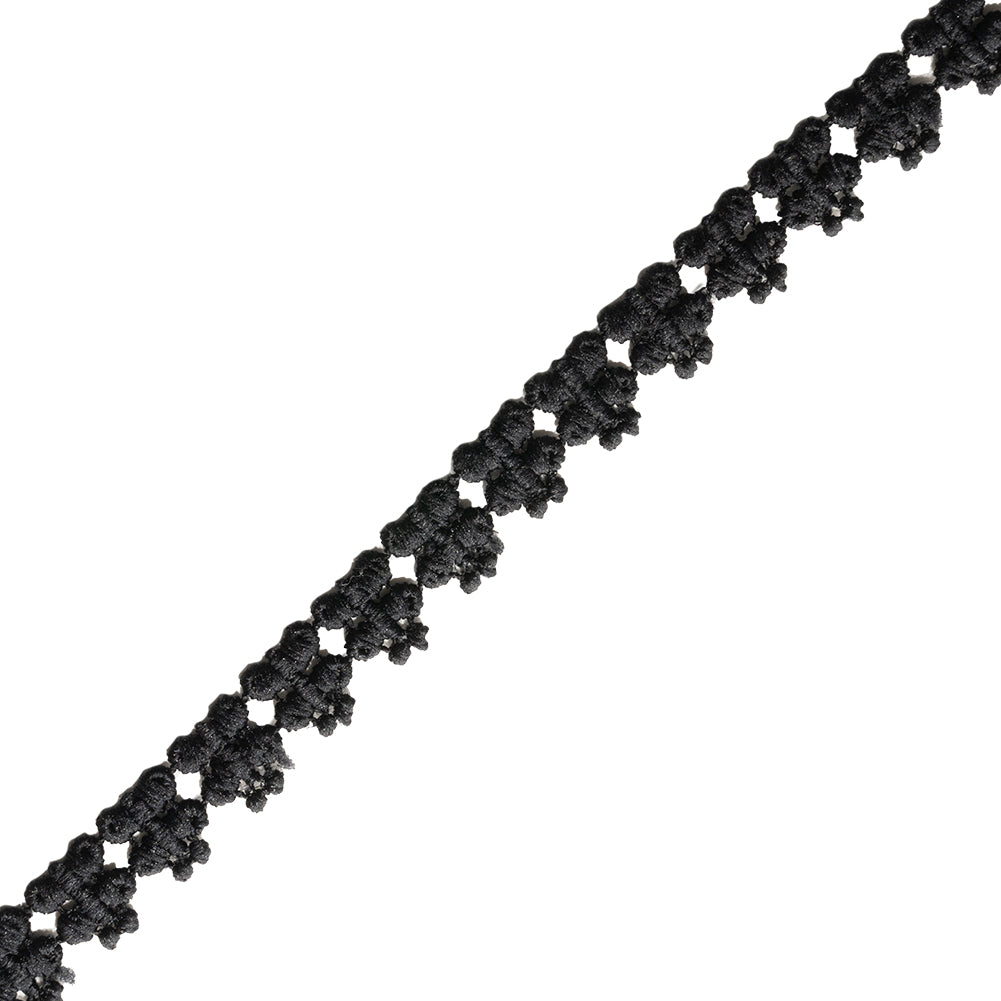 Black Simple Butterflies Venise Lace Trim - 0.375
