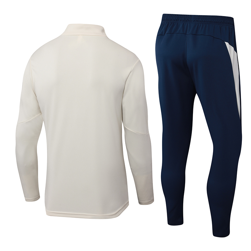 2025-2026 Portugal Half-Pull Training Suit Beige Football Shirt Set