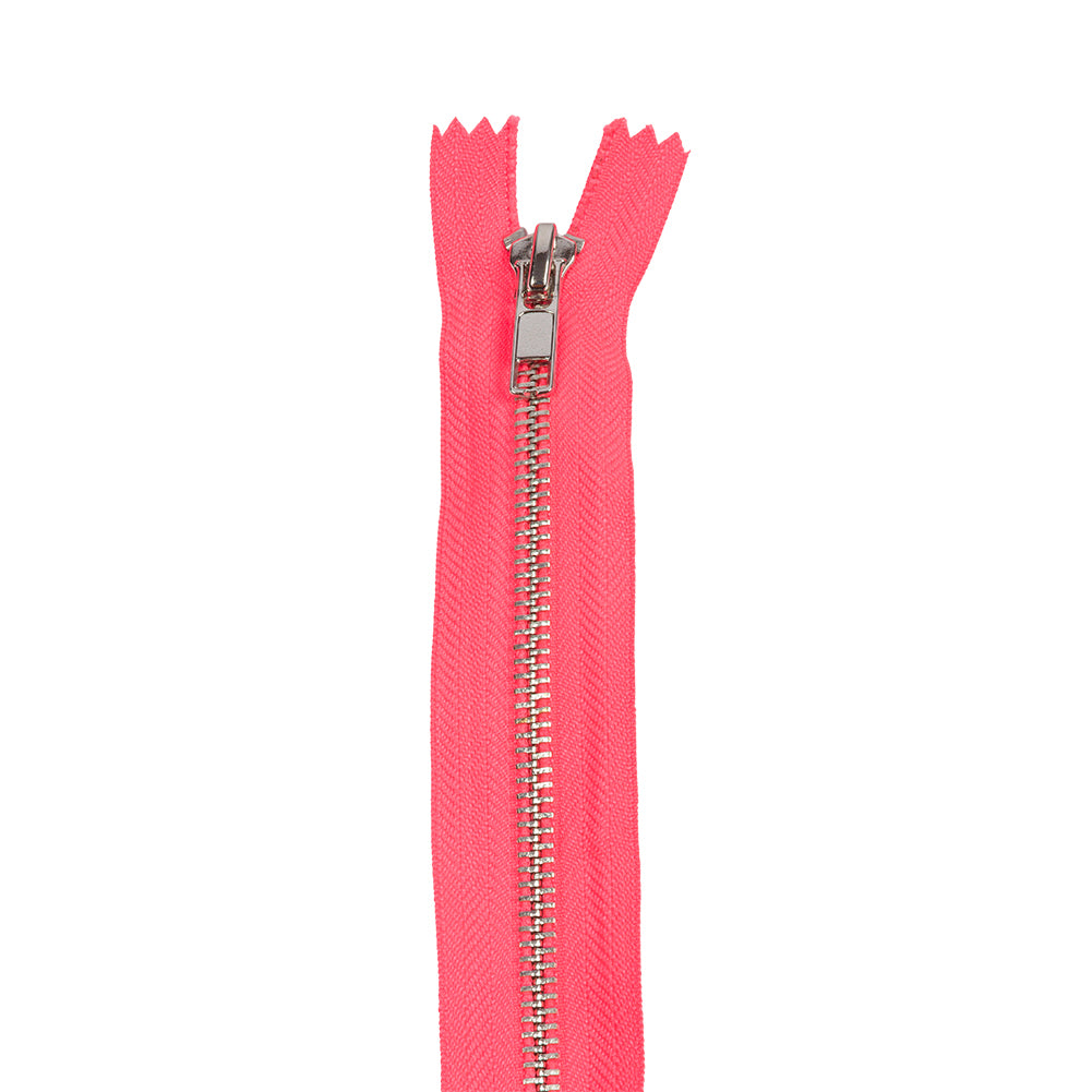Dusty Coral and Silver T5 Closed End Metal Zipper - 36