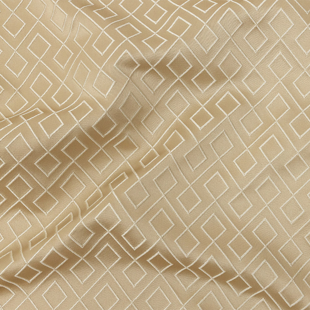 Satin-Faced Jacquard - Gold Diamond Fret - British Imported - Joann Fabrics