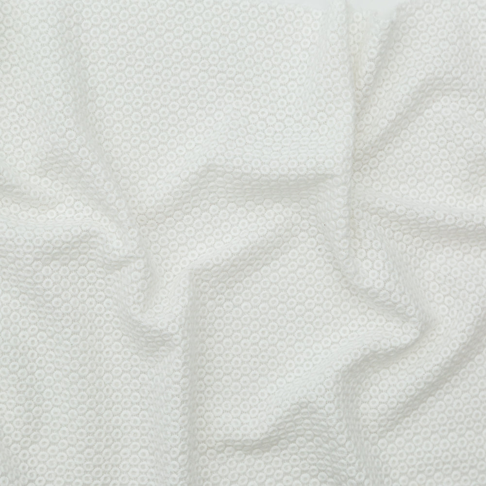 Rag & Bone White Polyester Chiffon with Cotton Embroidered Circles - Joann Fabrics