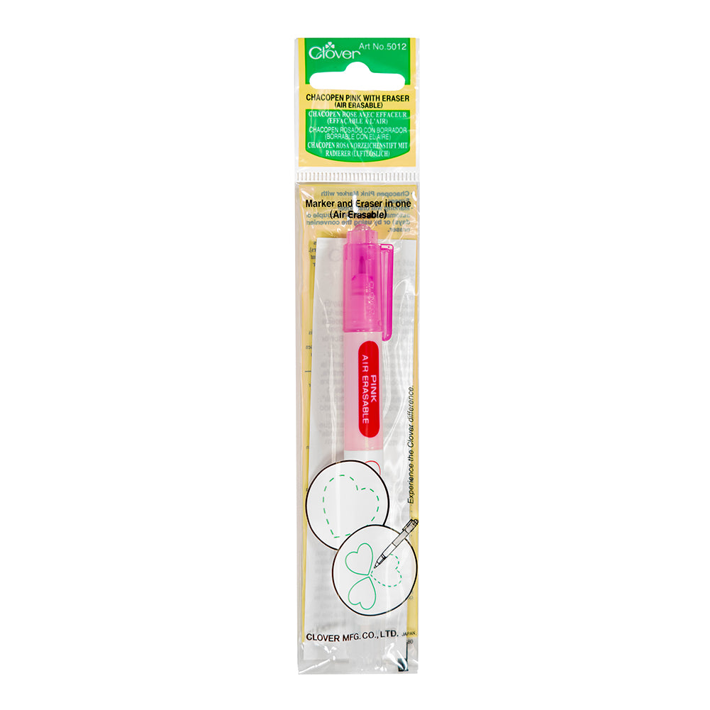 Clover Chacopen Air Erasable Fabric Marker with Eraser - Pink - Joann Fabrics